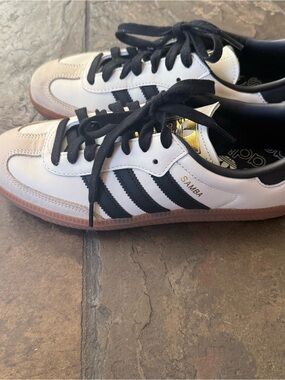 adidas Samba Leather Sneakers - cream and black